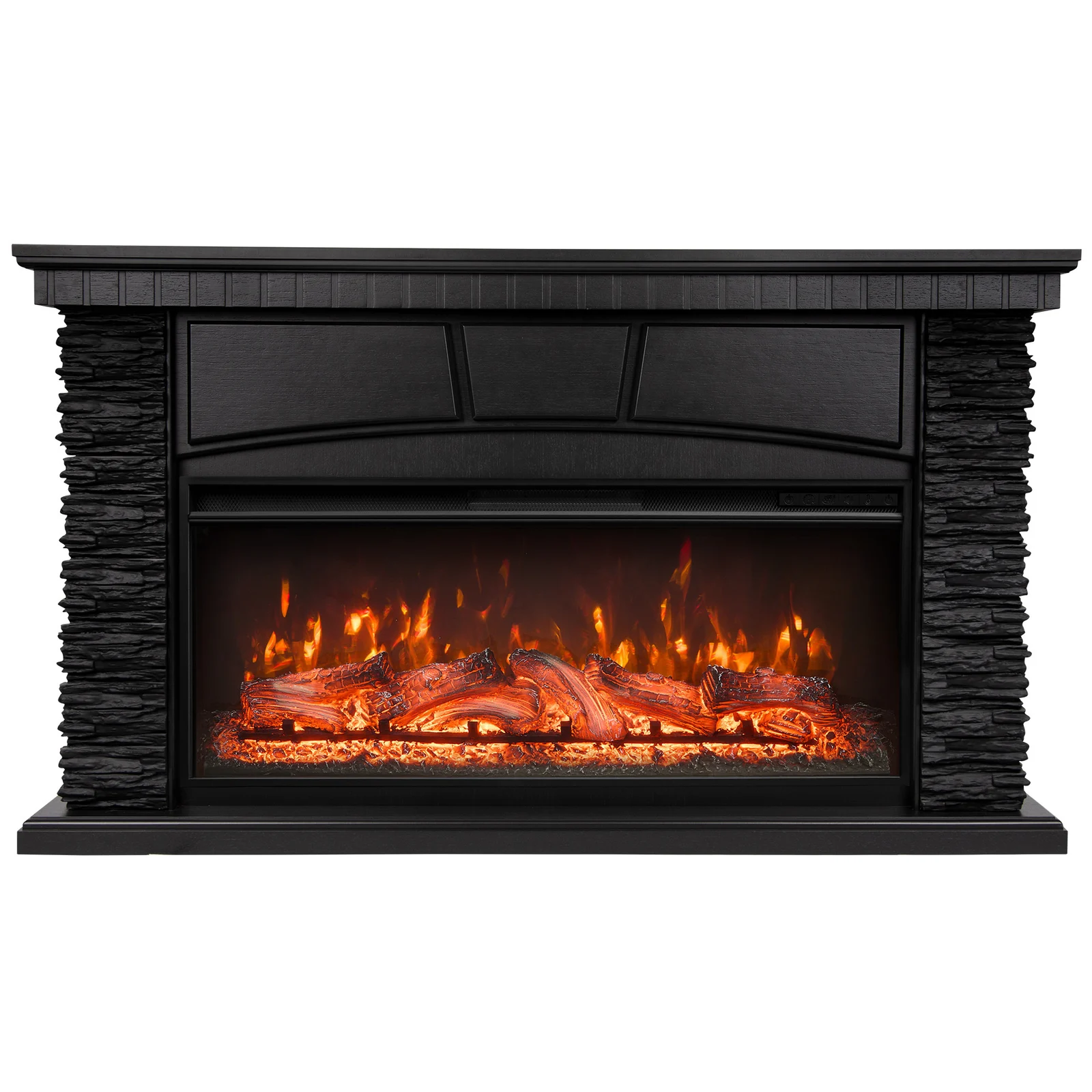 Портал Firelight Porto 60 камень черный шпон венге