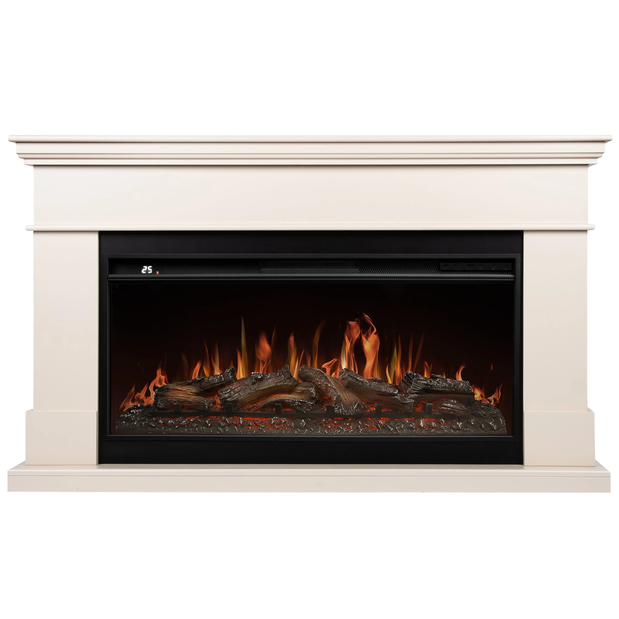 Каминокомплект: Очаг Royal Thermo Aurora RTFP/P-AR40LS, портал California 42/40/36, молочный
