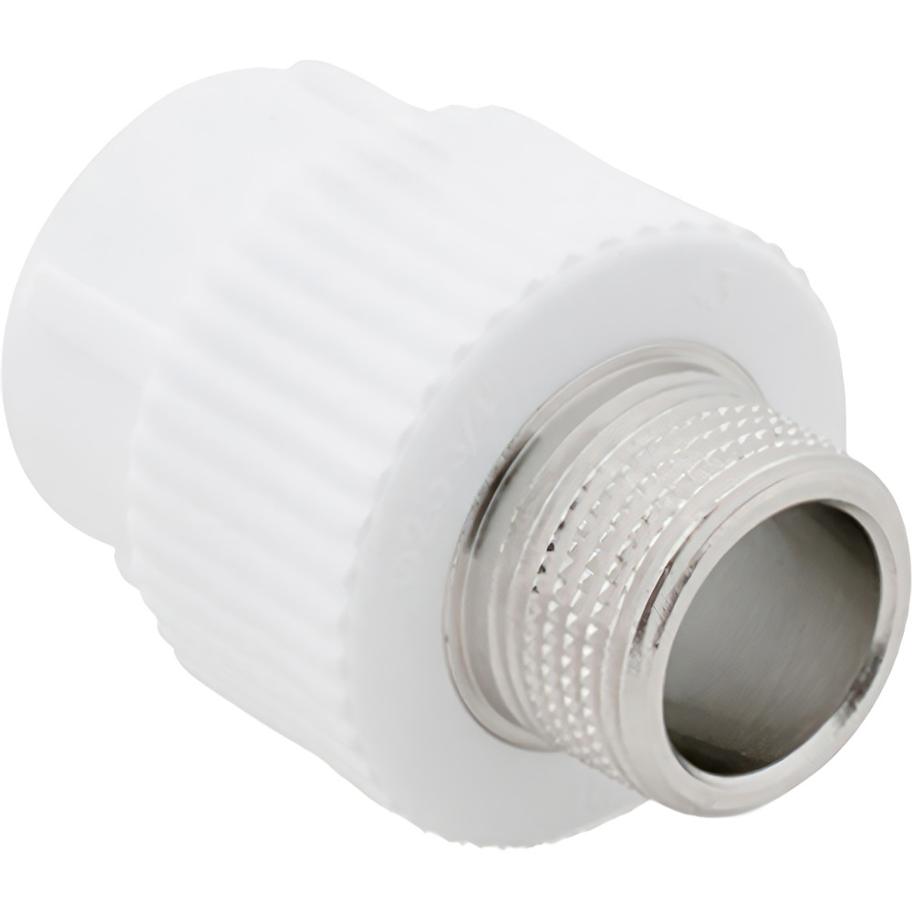 Муфта комбинированная, бел. PP-R D 20х1/2", НР, РТП (150/25)