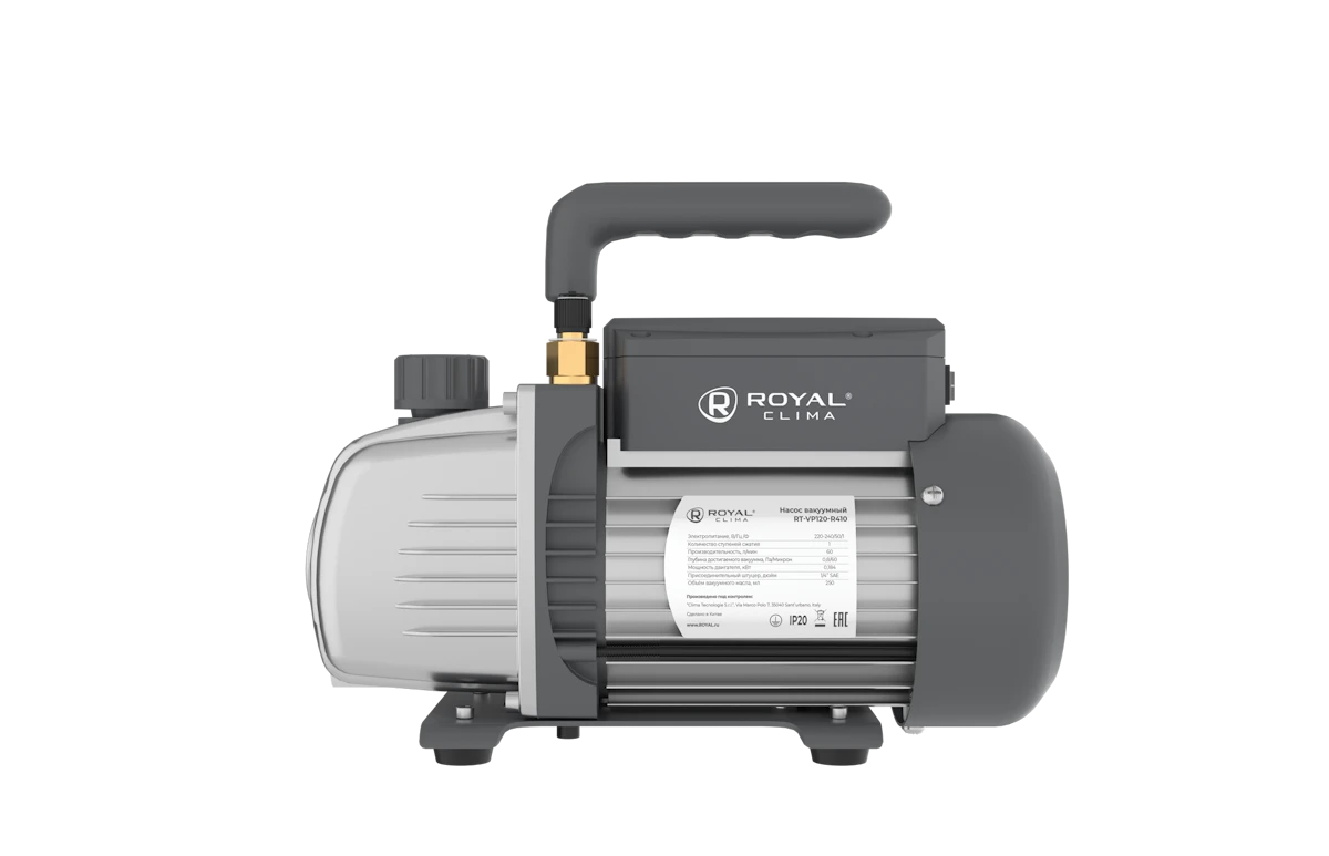 Насос вакуумный RT-VP120-R410 (1-ступ., 60л/мин, 60 microns, 1/4"SAE)
